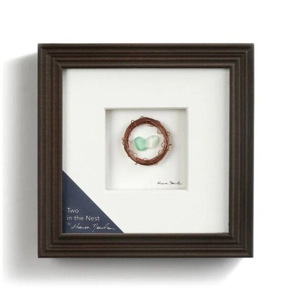 Sharon Nowlan Two in the Nest Shadow Box Frame Nova Scotia Artist NWT - Picture 1 of 8